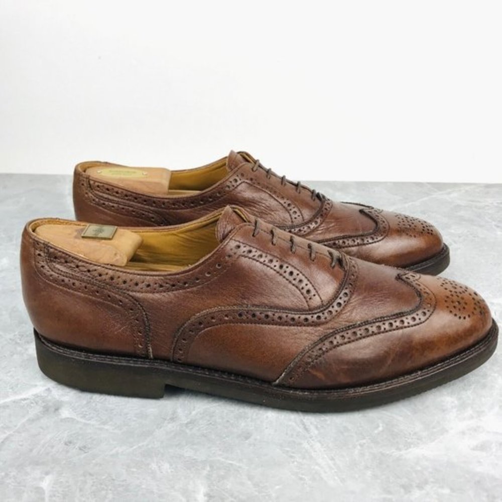 Cole Haan USA made Mens Size 13 Shoes Leather Wingtip Oxford Gumlite vibram Sole